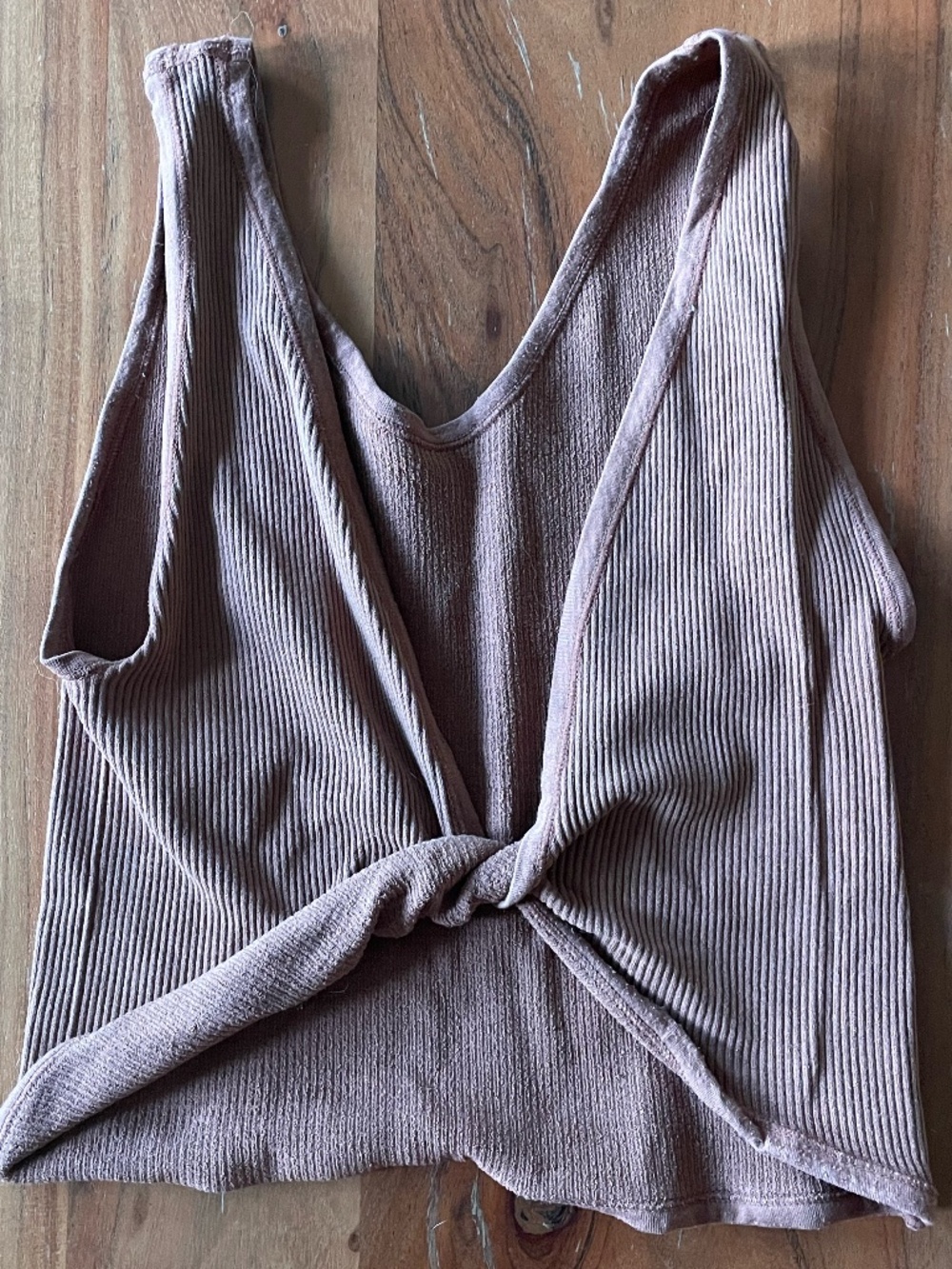 Urban Outfitters Ribbed Out From Under Crop Tank - Twist Reversible - Dusty Rose